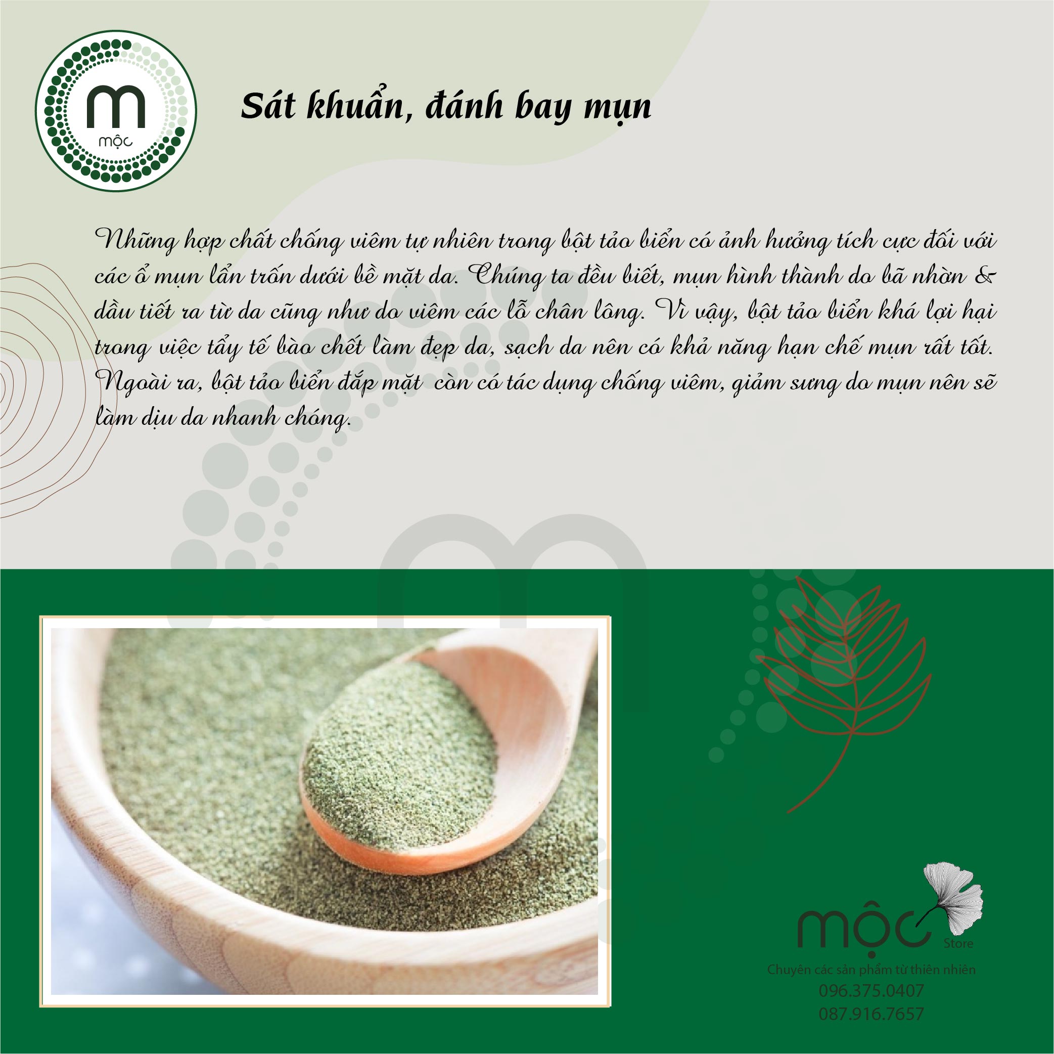 Bột đắp mặt Tảo Biển chống lão hóa nguyên chất 100ml