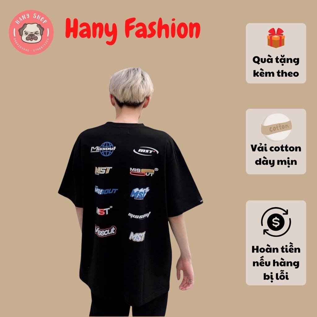 Áo thun MISSOUT MULTI LOGO TEE - Áo thun unisex form rộng tay lỡ MISSOUT LOGO || Hany Shop