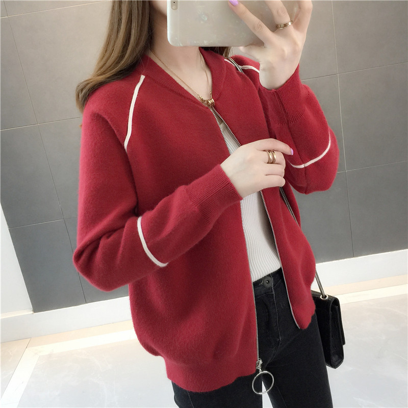 Áo khoác cardigan nữ dáng ngắn có khoá kéo len mềm mại phong cách Hàn Quốc freesize dưới 63kg