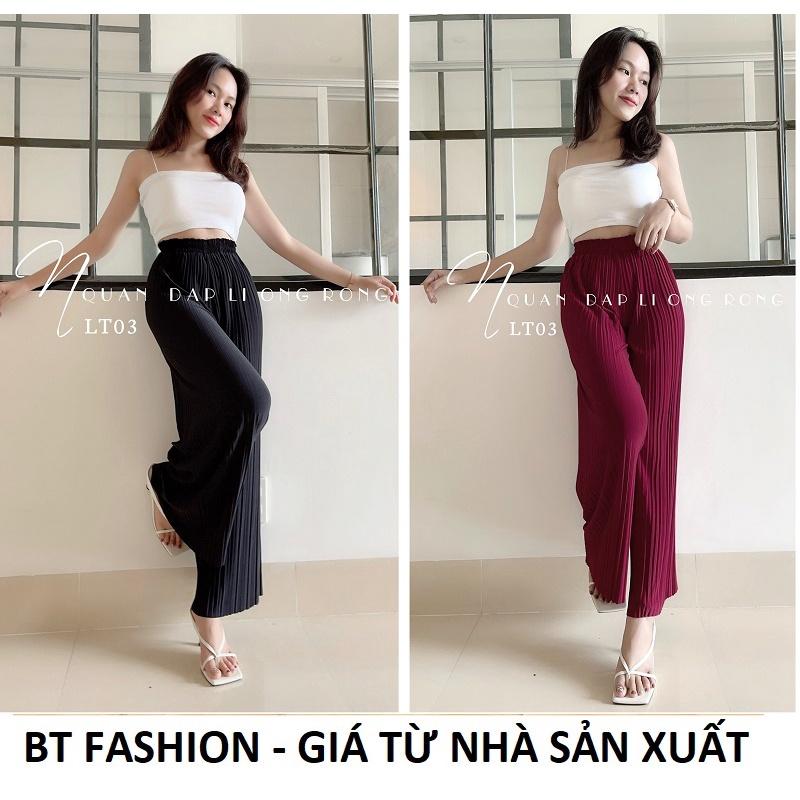 Quần Dài Thun Dập Ly Ống Rộng Vải Đep Cao Cấp Hot - BT Fashion + Hình Thật