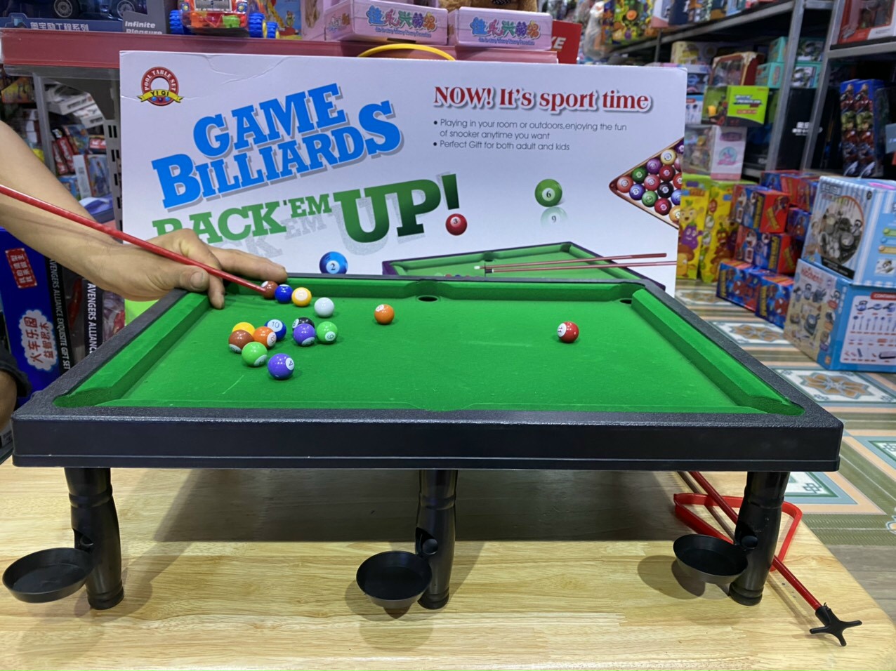 Bàn bi-a lót nỉ size 63cm giải trí
