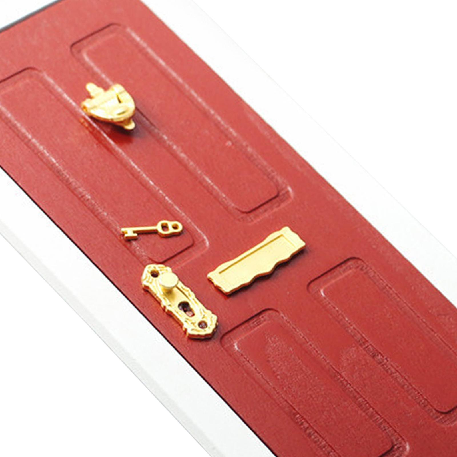 1/12 Miniature Wooden Door Dollhouse Decoration Accessories for Bedroom