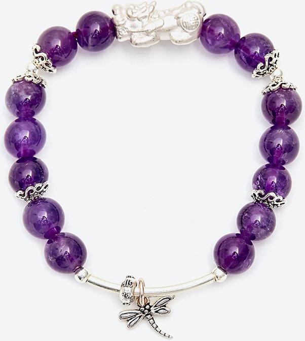 Vòng tay đá thạch anh tím phối tỳ hưu Ngọc Quý Gemstones