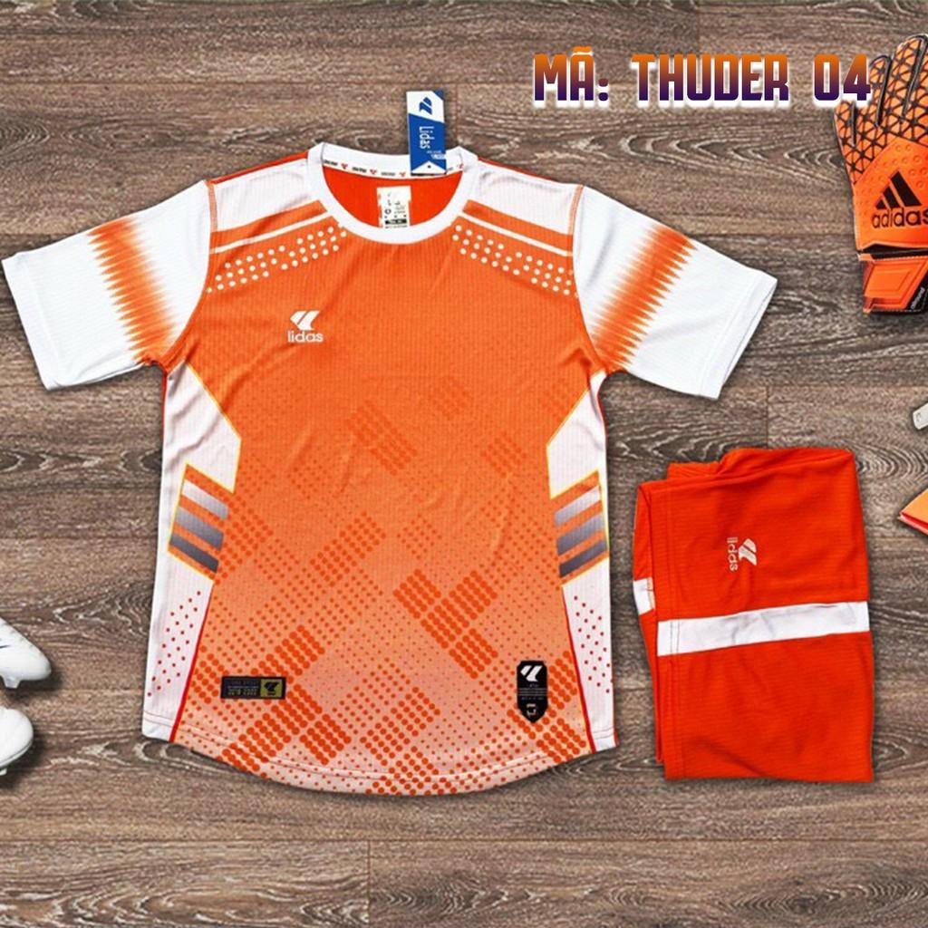 Bộ Quần Áo Bóng Đá Không Logo Lidas Thunder Hàng Mè Sọc Cao Cấp