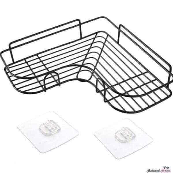 Kệ góc sắt đen dán cường lực
