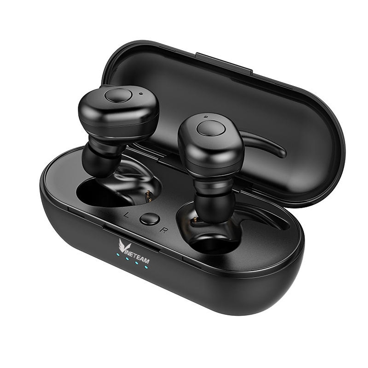 Tai Nghe VINETTEAM Bluetooth 5.0 F1 Chống Nước ,Chống ồn ,Tự Động Kết Nối , Nhỏ gọn , Âm Thanh 8.0 HD Tích Hợp Hộp Sạc 450 mAh Màu Đen-Hàng Chính Hãng