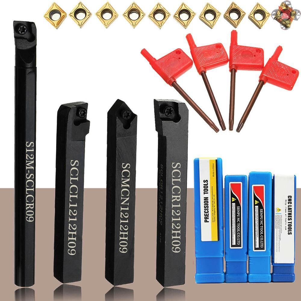 Bộ 4 cán dao tiện + đầu chèn CCMT09T30 + cờ lê T15