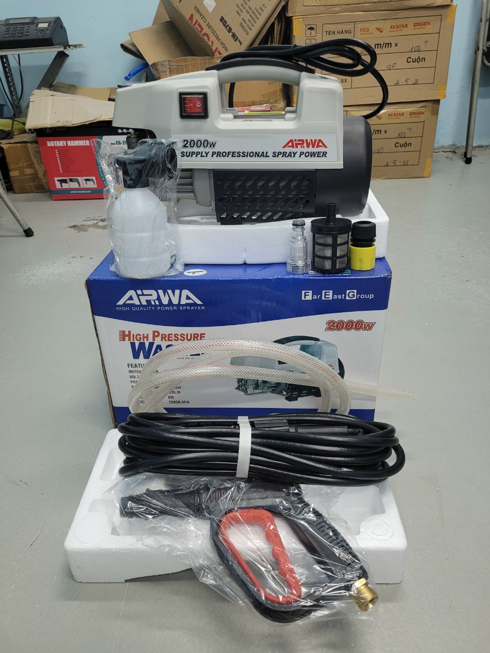 Máy rửa xe áp lực cao ARWA Hàng công ty chính hãng