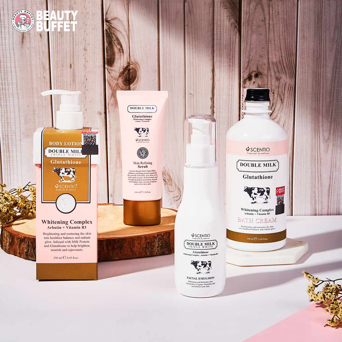 Dưỡng Thể Dưỡng Trắng Beauty Buffet Scentio Double Milk Triple White 250ml