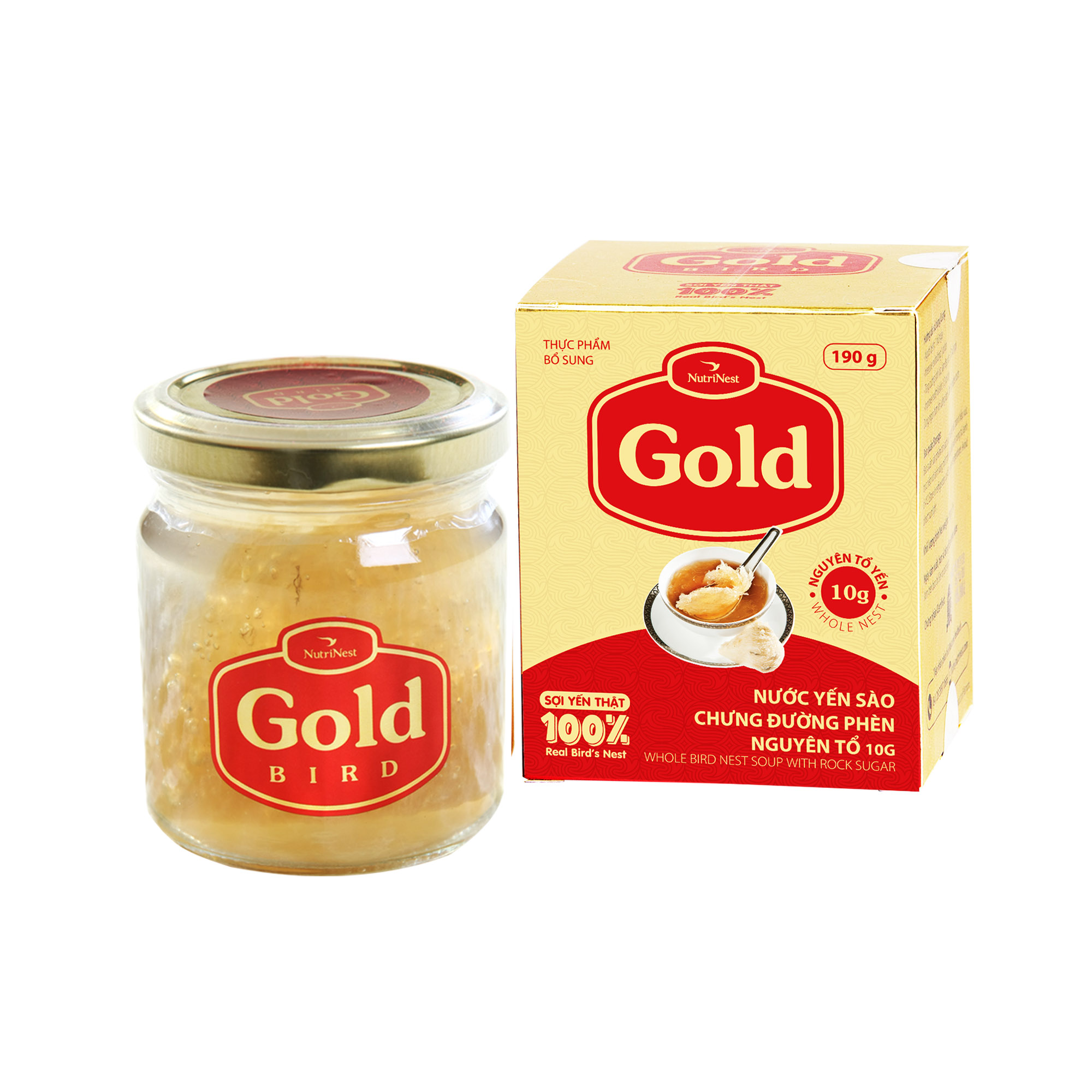 Gold Bird - Nước Yến Sào Nguyên Tổ Chưng Đường Phèn - Hũ Đơn(190g)