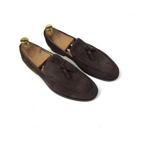 Giày Tây Loafer Tassel nâu (Da lộn