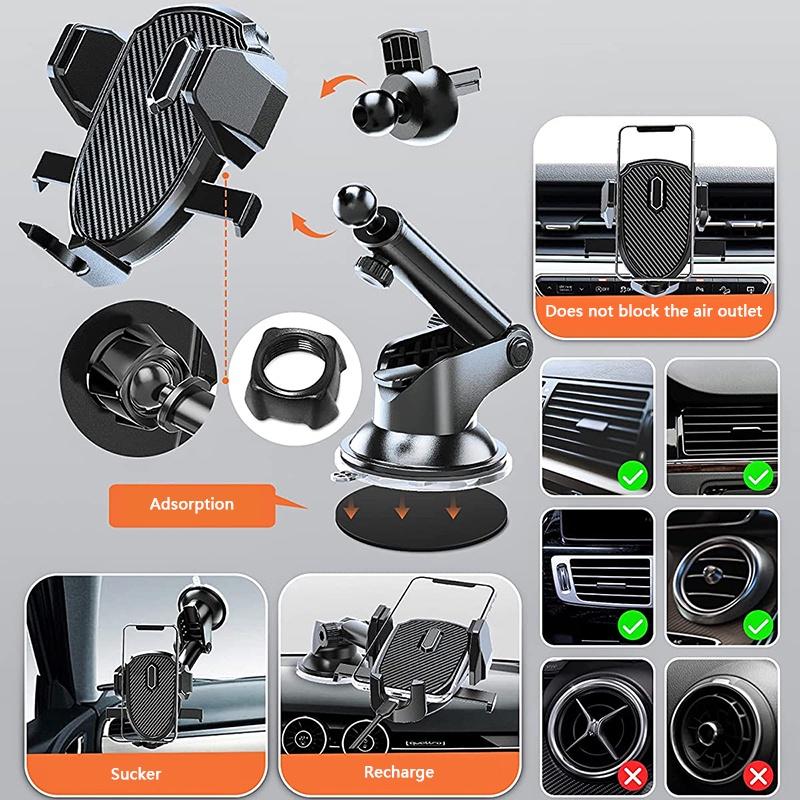 1 Giá Đỡ Điện Thoại Xoay 360 Độ Có Giác Hút Gắn Kính Chắn Gió Xe Hơi