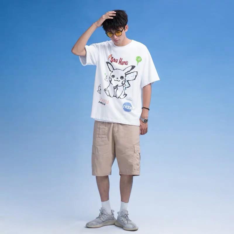 - Áo thun tay ngắn unisex in PIKACHU