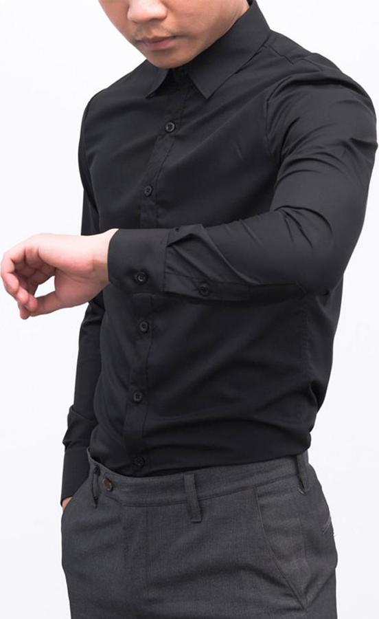 Áo Sơ Mi Nam Đen Trơn SM01