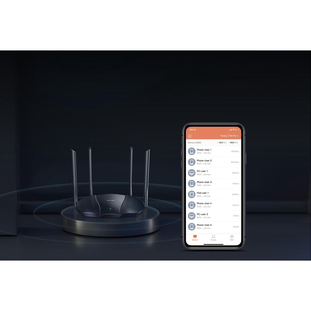 Thiết bị phát Wifi Tenda TX9 Pro Chuẩn Wifi 6 AX3000Mbps - Hàng Chính Hãng