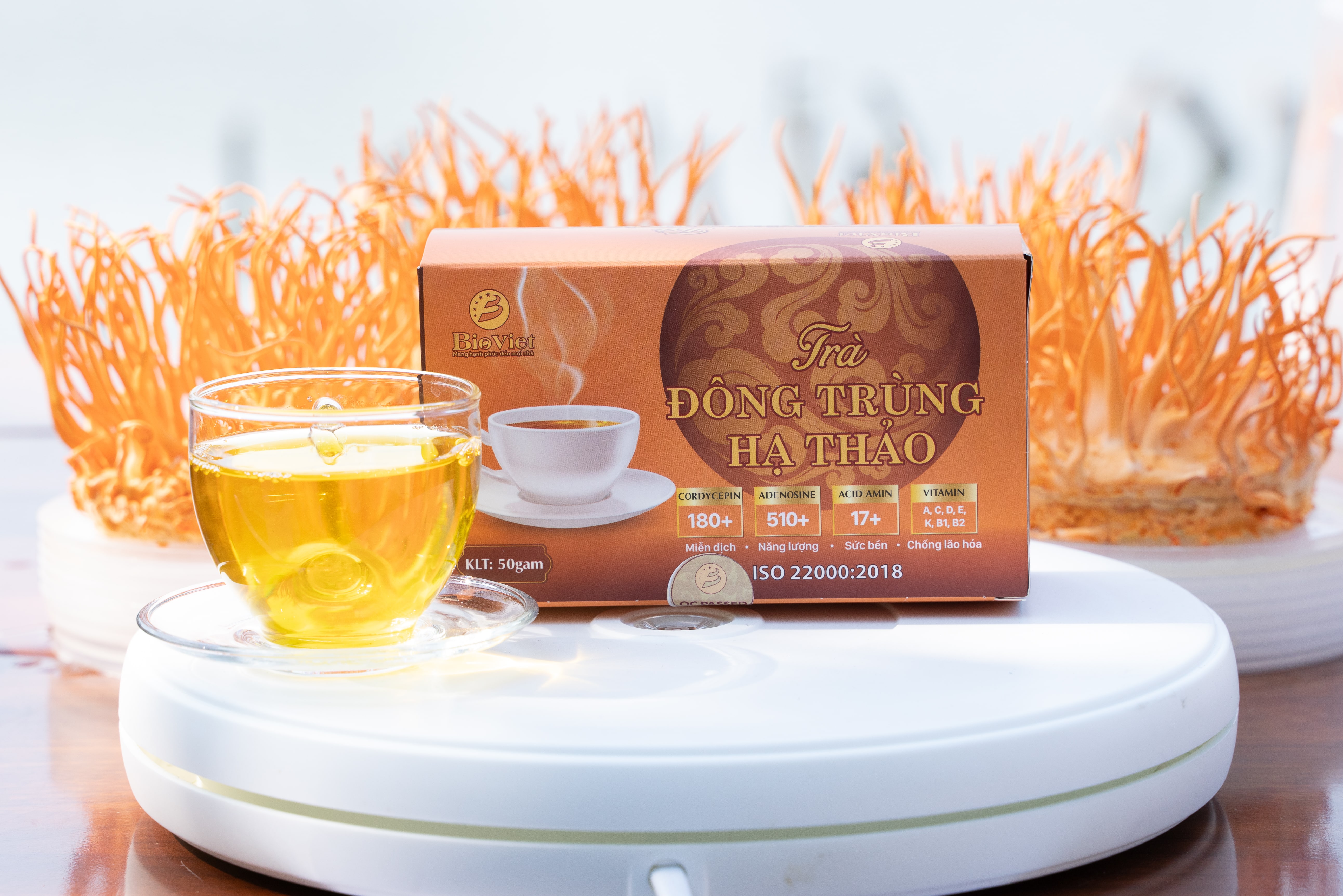 Trà Đông trùng hạ thảo BIOVIET  giúp thư giãn, xả stress, tăng cường sức khỏe
