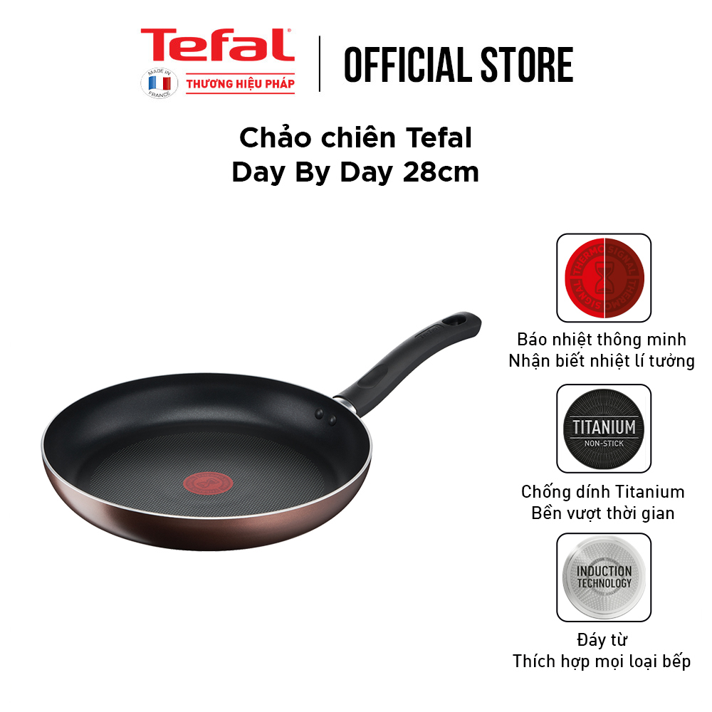 Combo Chảo chiên Tefal Day By Day G1430605 28cm &amp; Chảo chiên 24cm Tefal Ultimate - Hàng chính hãng