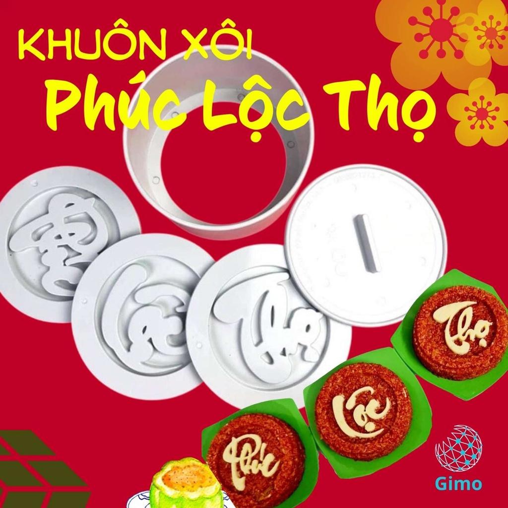 Bộ Khuôn Xôi Phúc Lộc Thọ 5 Chi Tiết Sắt Nét Khuôn Tạo Hình Xôi Đẹp Nhựa Cao Cấp