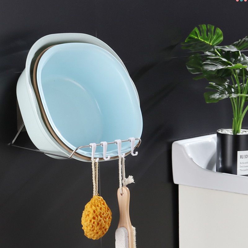 Giá treo thau chậu, để đồ đa năng INOX 304 dán tường tiện