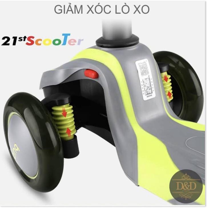 Xe trượt scooter 21st có giảm xóc, 3 bánh phát sáng cao cấp cho bé Tặng kèm 7 món bảo vệ cho bé - Gia Dụng SG