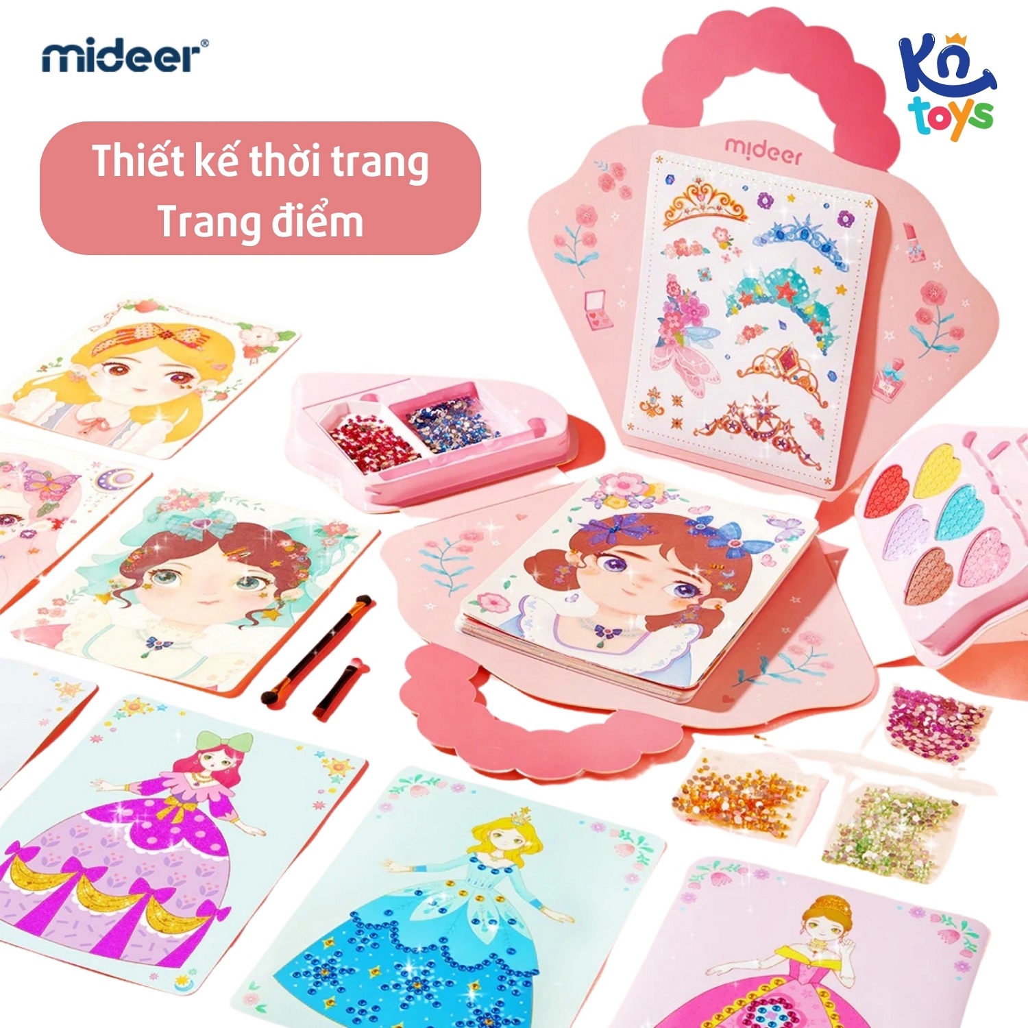 Bộ Đồ Chơi Trang Điểm và Thiết Kế Thời Trang Công Chúa 3in1 – Mideer Dress Up Game Set – Princess Makeup Kit