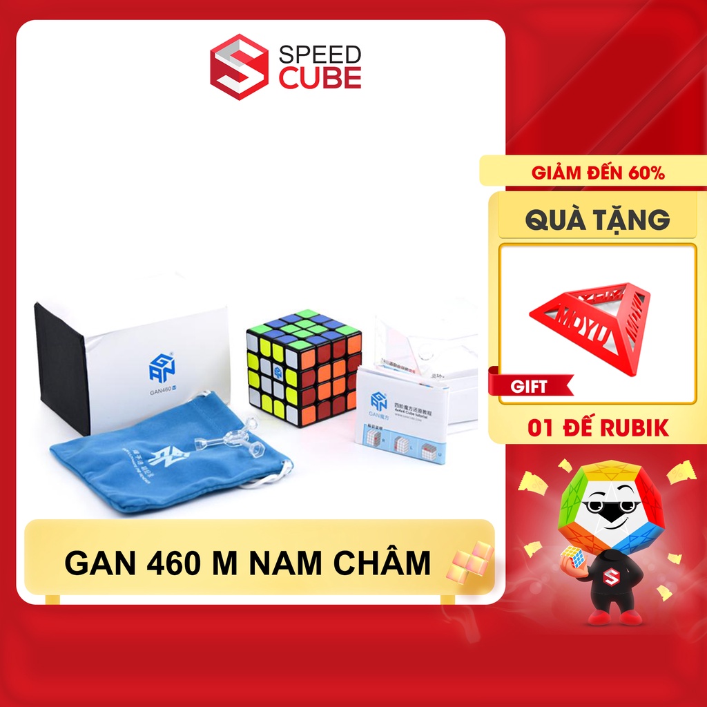 Rubik 4x4 GAN 460M Nam Châm Rubic 4 Tầng Chính Hãng Gan tặng kèm túi Gan và phụ kiện