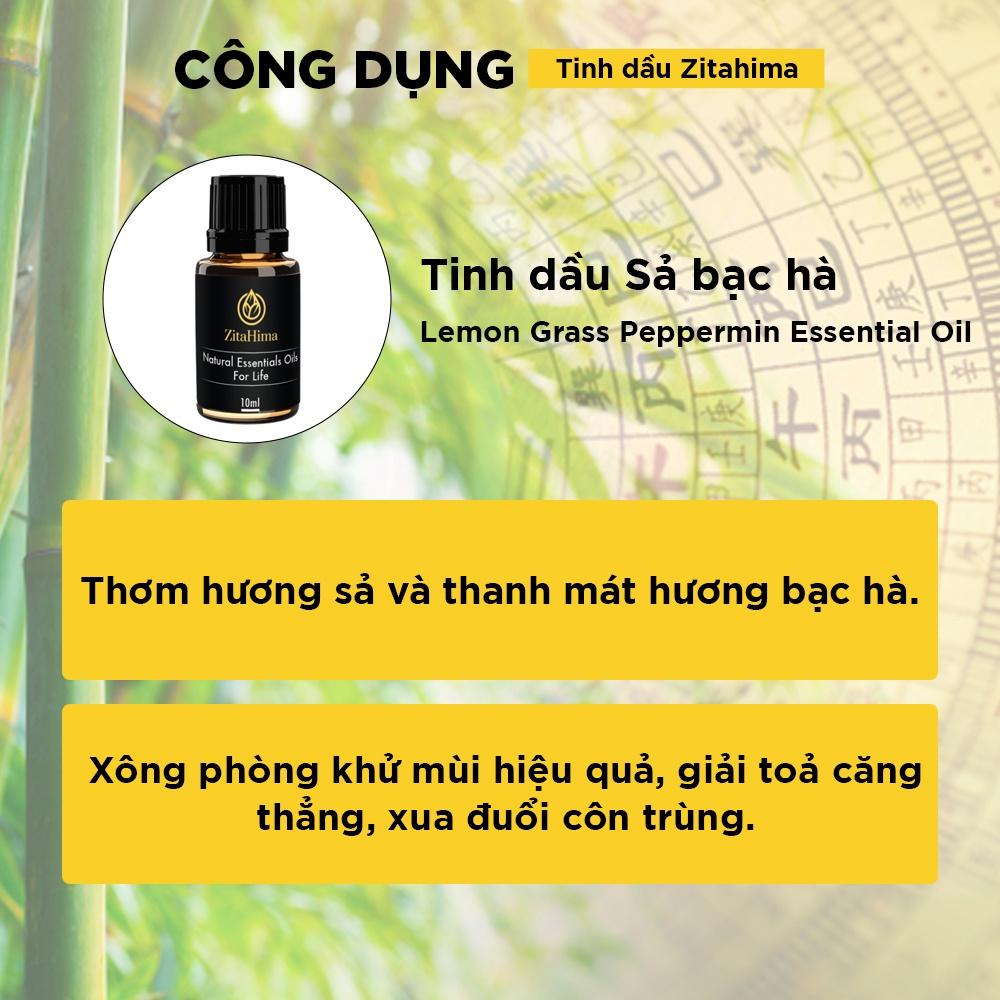 Tinh dầu Sả Bạc Hà ZitaHima dung tích 10ml - Tinh dầu thiên nhiên nhập khẩu - Tinh dầu xông hơi