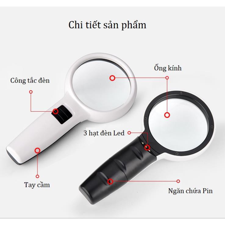 Kính Llúp 30X Cầm Tay Chắc Chắn, Rõ Nét, Chính Xác Cao Có Đèn DT7666