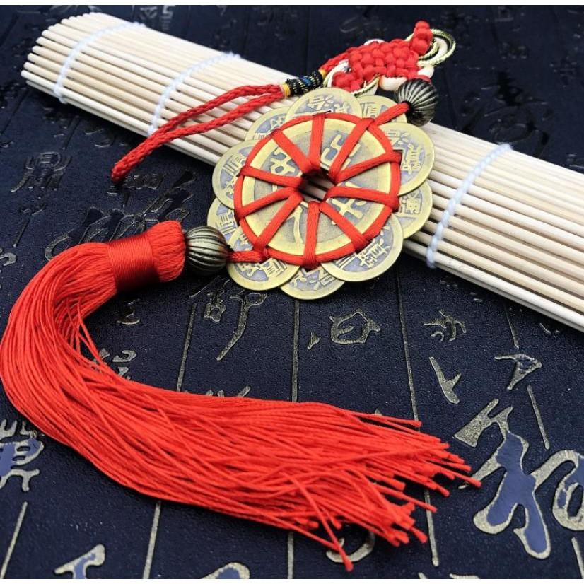 Tiền xu hoa mai-Dây đồng tiền kết hoa mai may mắn