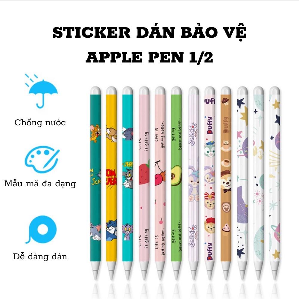 Miếng dán Sticker bảo vệ Apple Pen 1 và 2 - Chống xước Apple Pen, tăng độ nhám dễ dàng cầm nắm khi sử dụng - Chống nước