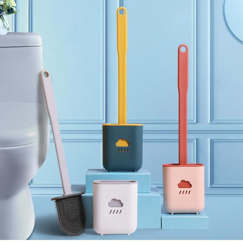 Chổi Cọ Nhà Vệ Sinh, Cây Cọ Toilet Bồn Cầu Bằng SiliCon Có Giá Đựng Dán Tường