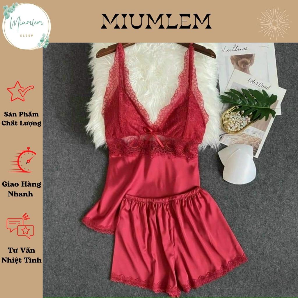 Đồ Ngủ 2 Dây Freesize Sexy Cao Cấp Lụa Mềm Mát Cổ V Phối Ren Cho Cô Nàng Quyến Rũ QC048155