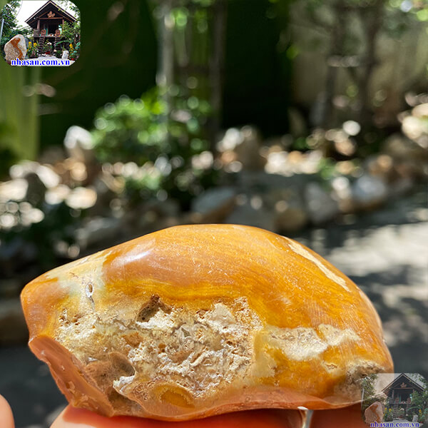 Đá canxedon chặn giấy tăng may mắn, tài lộc và năng lượng CG01