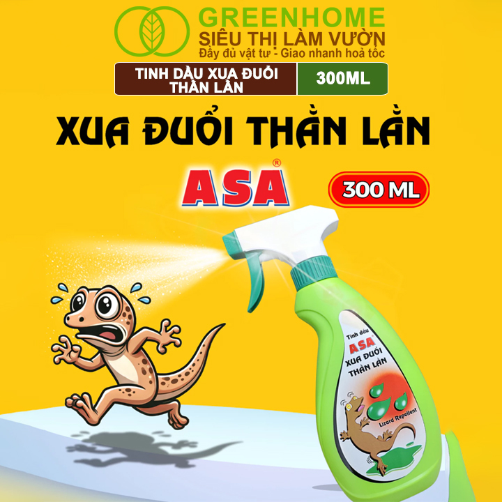 Chế Phẩm Xua Đuổi Thằn Lằn Greenhome, ASA, Chai 300ml, Xua Đuổi Thằn Lằn Mạnh Mẽ, Hiệu Quả Lâu Dài