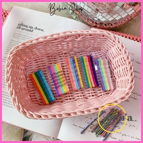 Set 10 kẹp ghim tóc cầu vồng nhiều màu xinh xắn dễ thương
