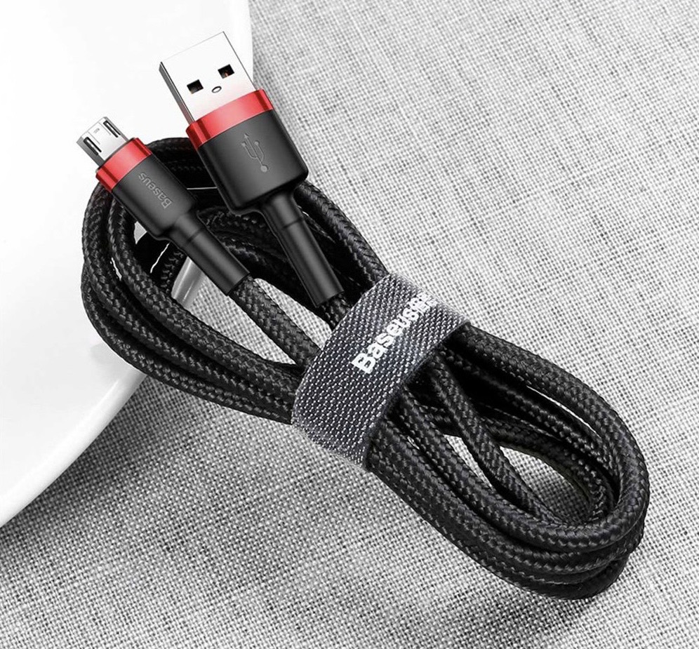 Cáp sạc nhanh Baseus Cafule Micro USB cho Smartphone Android Samsung/ Xiaomi/ Oppo/ Asus/ Huawei (2.4A, Quick charge 3.0, Đâu Micro USB cắm 2 chiều)  Hàng Chính Hãng