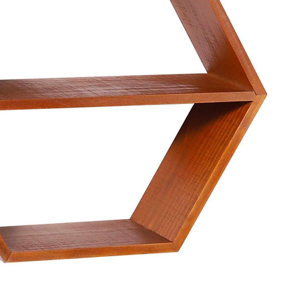 Wall Mount Floating Shelf Organizer Hexagon Decorative Home Bathroom Blue