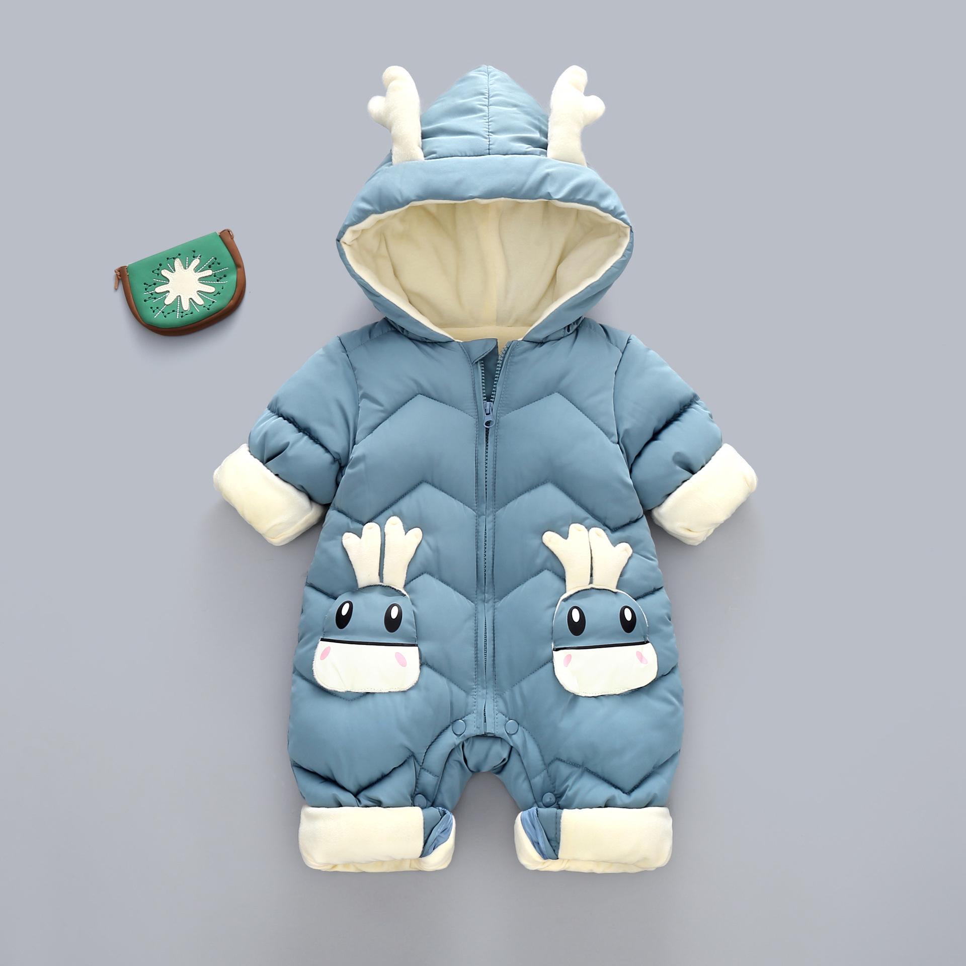 Mới Sinh Ấm Cho Bé Áo Khoác Mùa Đông Có Mũ Trùm Đầu Lớp Phủ Rompers Dày Bộ Trang Phục Jumpsuit Áo Liền Quần Snowsuit Trẻ Em Bé Trai Quần Áo Quần Áo Trẻ Em