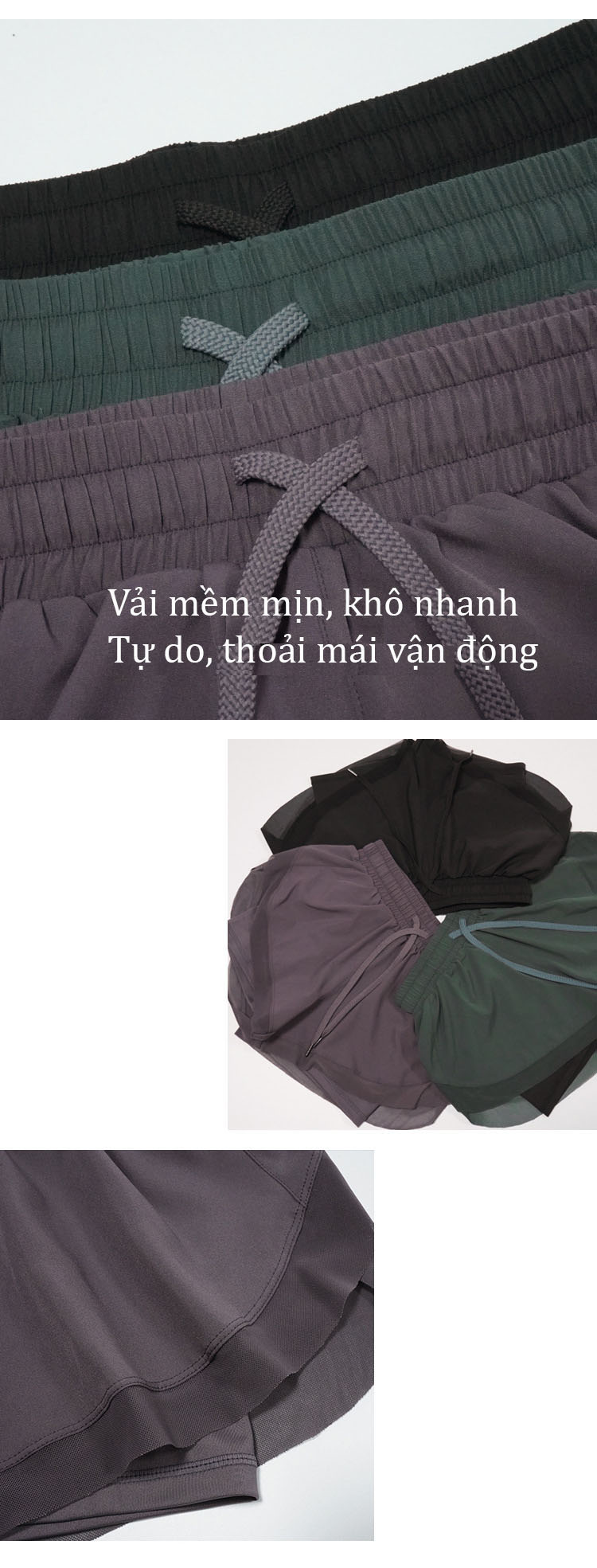 Quần đùi thể thao thoáng khí khô nhanh quần đùi tập yoga nữ quần đùi thun co giãn nâng hông mã 2028