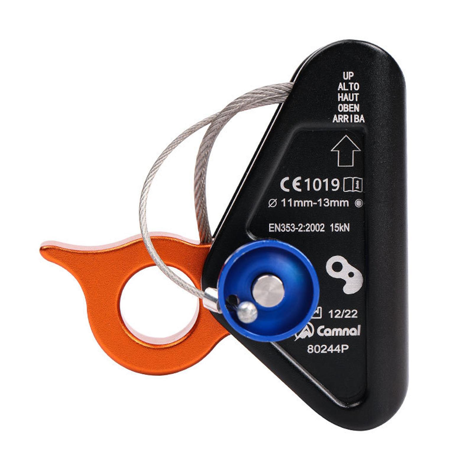 Rope Grab Ascender, Fall Protection Belay Device Adjuster Rope Clamp for 11-13mm Ropes for Outdoor Rock Climbing Tree Arborist