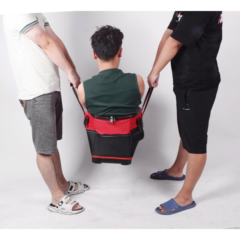 Túi đựng đồ nghề cao cấp nắp chữ A đế nhựa chống vỡ, vải 3 lớp chống đam thủng - Túi 20in chéo đỏ