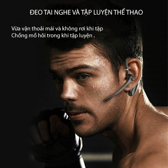 Tai Nghe Bluetooth 1 Bên có Mic Thoại, Led Báo Phần Trăm Pin hàng nhập khẩu