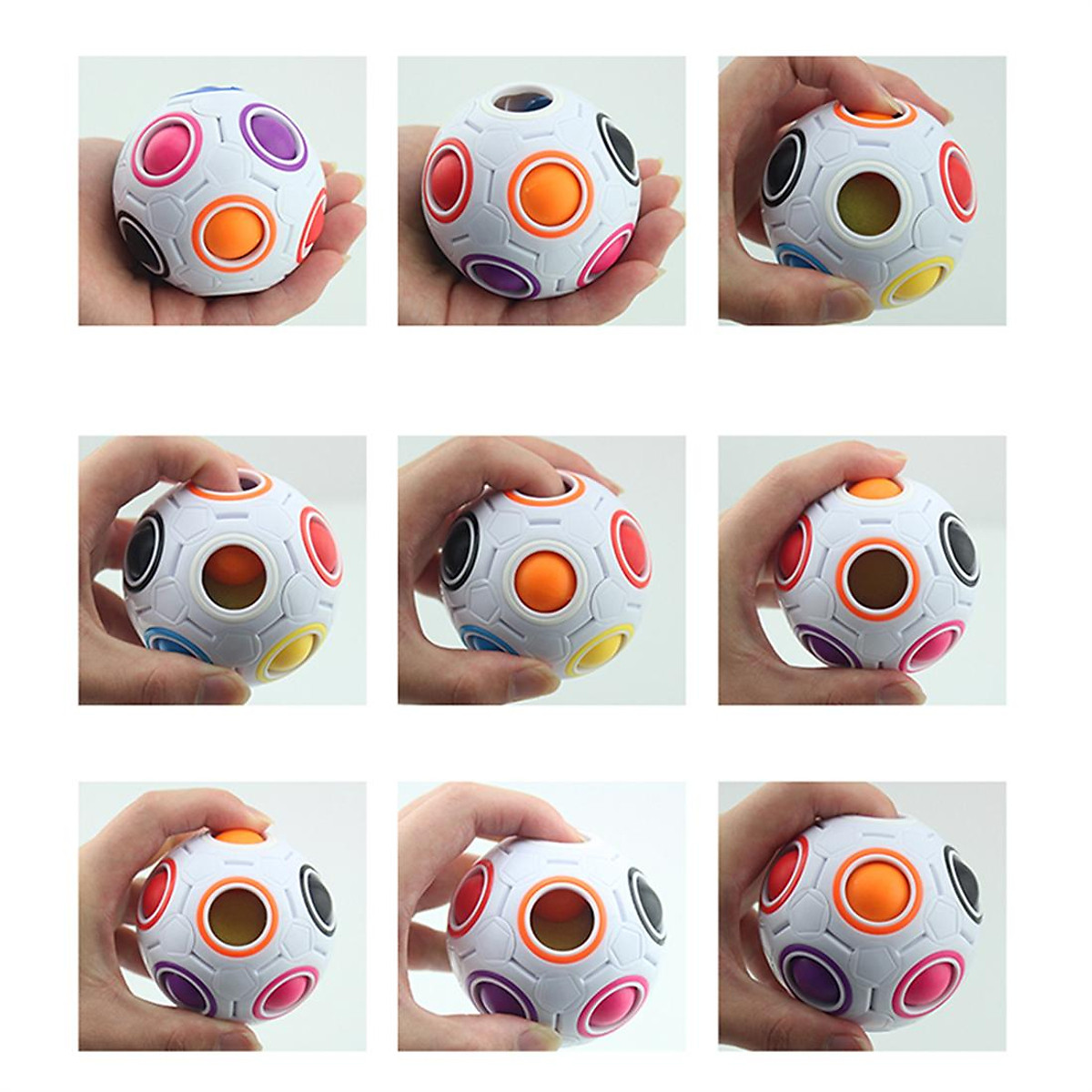 Rubik CS Rainbow Ball Magic Cube Biến Thể Bóng - Rubik Đồ Chơi Thách Thức Siêu Trí Não, Sáng Tạo, Thông Minh