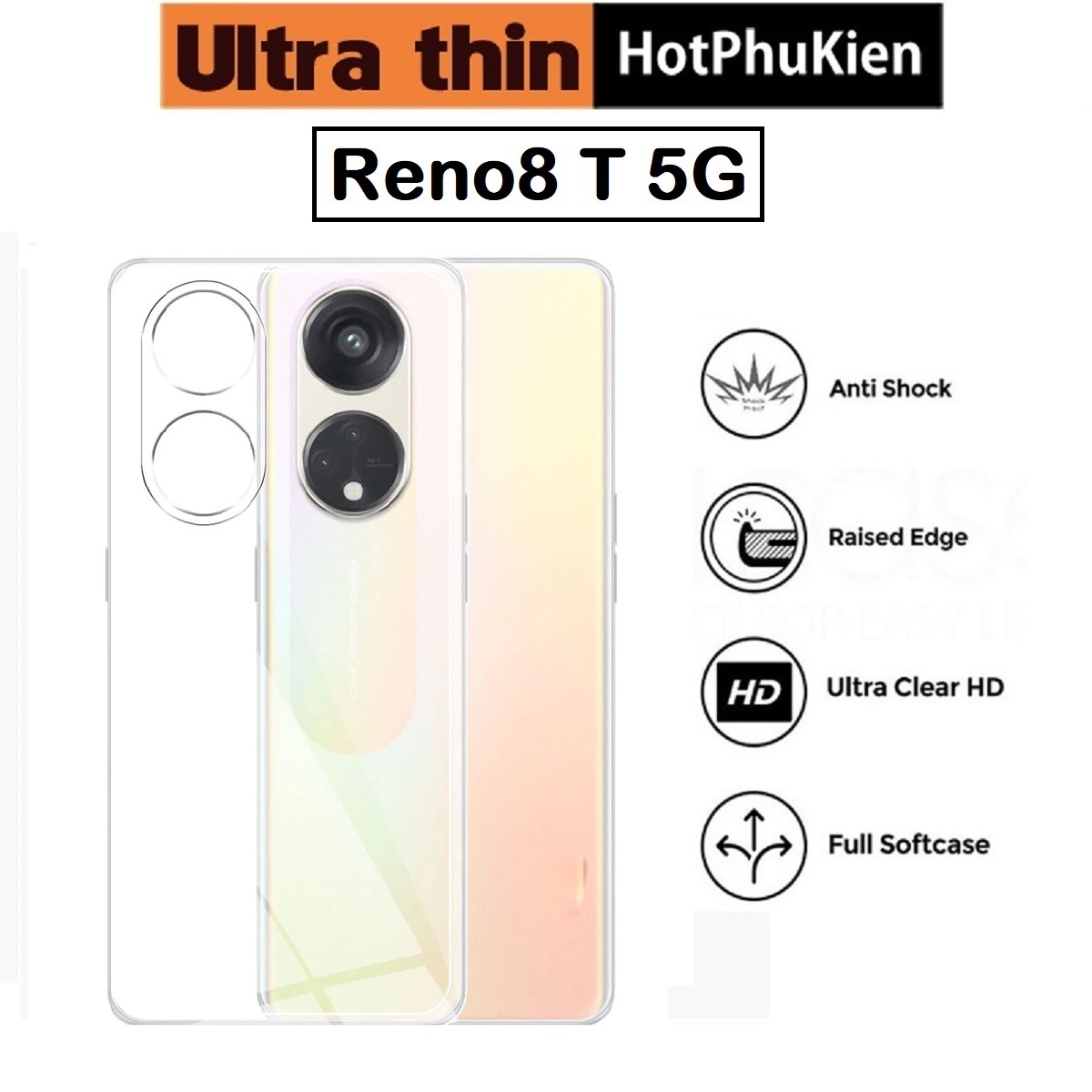 Ốp lưng silicon dẻo cho OPPO Reno8 T 5G hiệu Ultra Thin trong suốt mỏng 0.6mm độ trong tuyệt đối chống trầy xước - Hàng nhập khẩu