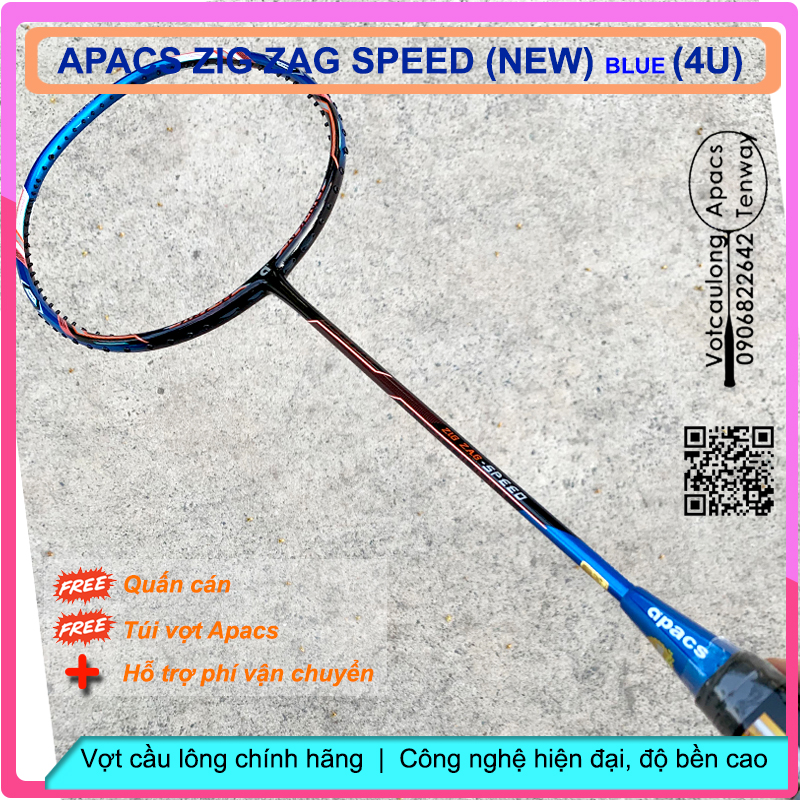 Vợt cầu lông Apacs Zig Zag Speed (4U New Blue) – Vợt cân bằng ổn định, dễ đánh dễ thuần