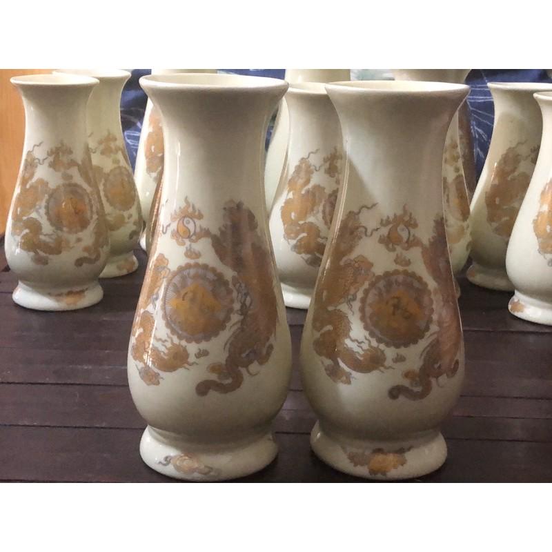 Lọ Hoa Thờ Men Vàng Hoạ Tiết Long Phụng