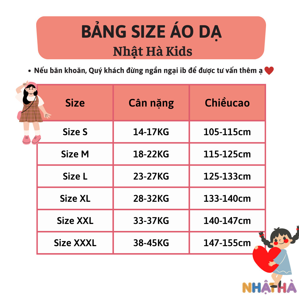 Váy khoác dạ cho bé E5 size đại từ 14-45kg