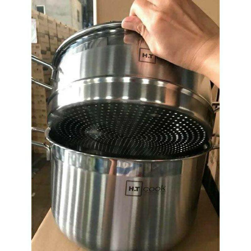 Bộ nồi xửng hấp 28cm thương hiệu HT Cook dùng được bếp điện từ.