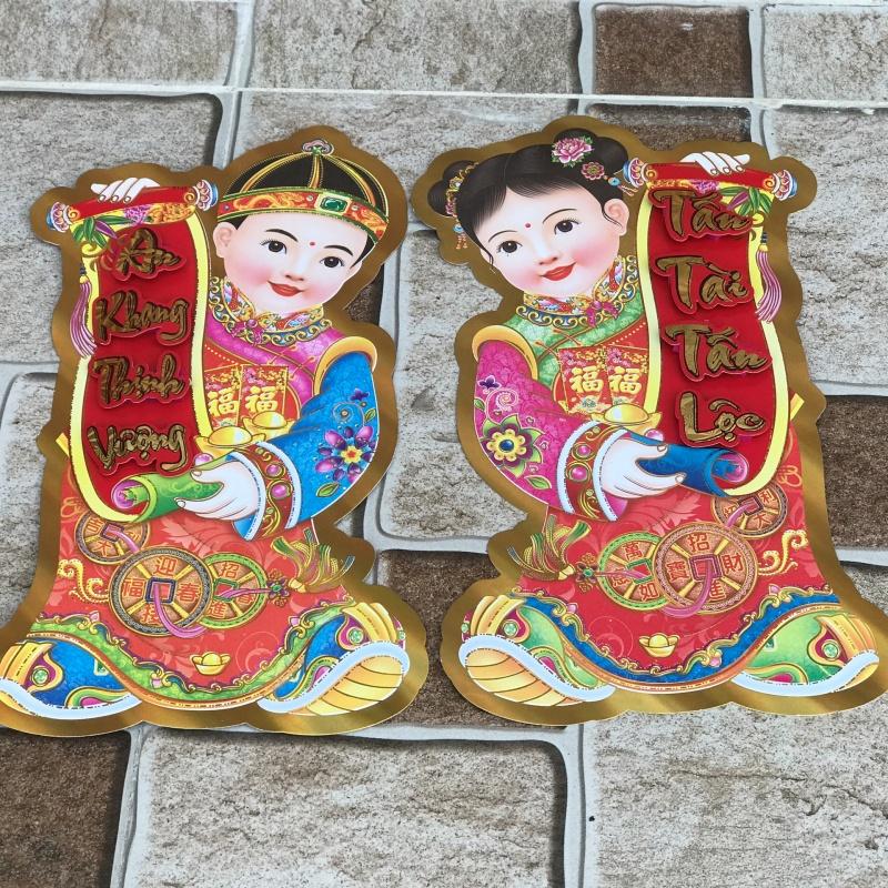 Decal Trang Trí Tết 2022 Bé Chúc Xuân Nhâm Dần .Em bé tiên đồng ngọc nữ.