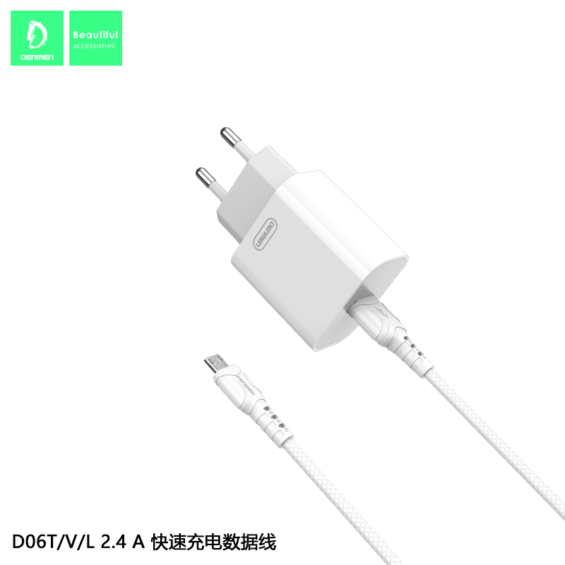 Dây Cáp Sạc Micro VDENMENV D06V (2.4A) Giúp Sạc Nhanh, Chuyển Dữ Liệu, Chất Liệu Bện Dù - Hàng chính hãng